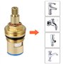 2Pcs Tête a Disques Céramique, DECARETA 1/2" Cartouches Céramique, Universelles de Rechange pour Robinet en Laiton 20 Crans x 53