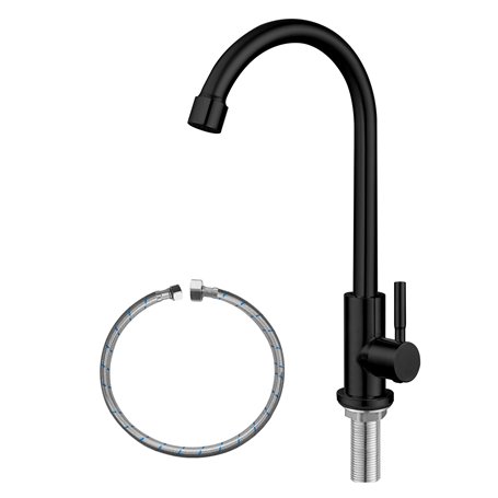 Robinet d'Eau Froide SUS304 en Acier Inoxydable pour Évier de Cuisine - Arc Élevé