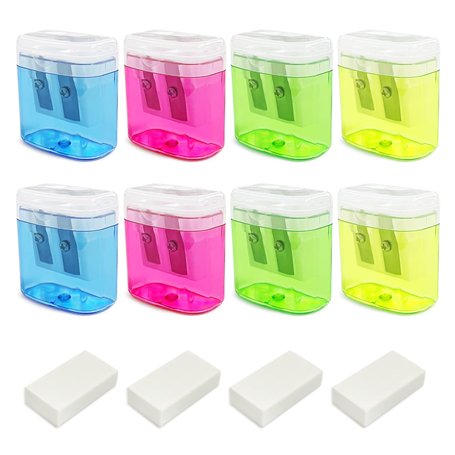 Lot de 8 taille-crayons à double trou