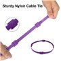 Ruayia Lot de 100 serre-câbles auto-adhésifs réutilisables - 12 x 150 mm - Câble de charge Hook & Loop Tape - Violet