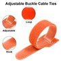 Ruayia Lot de 100 serre-câbles auto-adhésifs réutilisables 12 x 150 mm - Câble de charge Hook & Loop Tape - Orange
