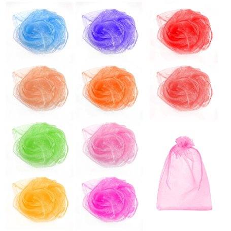10 écharpes de Danse et 1 Sac de Rangement