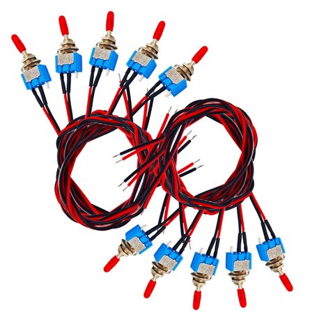 Senven 10pcs professionnelle mini commutateur à bascule avec pré-câblé