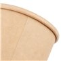PINGEUI Lot de 50 gobelets à soupe jetables - 460 ml - Marron - Avec couvercle - En carton avec couvercle - Pour crème glacée, s