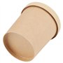 PINGEUI Lot de 50 gobelets à soupe jetables - 460 ml - Marron - Avec couvercle - En carton avec couvercle - Pour crème glacée, s