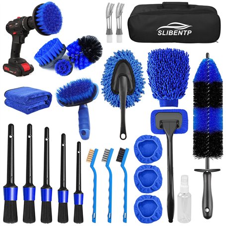 26Pcs Lot de Brosse Nettoyage Voiture