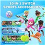 Ensemble d'accessoires de sport Switch 2024 - Kit d'accessoires familiaux 10 en 1 pour les jeux de sport : raquettes de tennis,