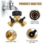 mizikuu Vanne à 2 voies, Distributeur Arrosage 2 Voies Robinet Double Machine a Lave Raccord Tuyau d'arrosage en Laiton de 3/4" 