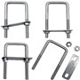 4 Pcs Boulons en U Carrés Acier Inoxydable 304 M8 100 x 52 mm Carré en U Tube avec écrous