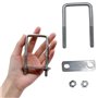 4 Pcs Boulons en U Carrés Acier Inoxydable 304 M8 100 x 52 mm Carré en U Tube avec écrous, plaque de cadre pour Fixation des Tuy