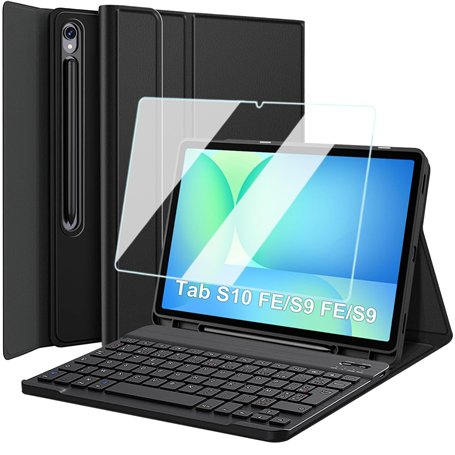 Nanhent Clavier Coque pour Samsung Galaxy Tab S10 FE 10.9" / S9 FE 10.9" / Tab S9 11"