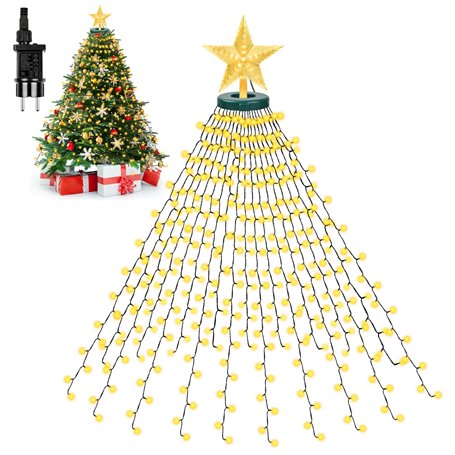 WUQNGI Guirlande Lumineuse Sapin Noël Avec Anneau et Étoile - 400 LED 2Mx16 Brins - Lumières Intérieur et Extérieur Étanche Pour