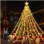 WUQNGI Guirlande Lumineuse Sapin Noël Avec Anneau et Étoile - 400 LED 2Mx16 Brins - Lumières Intérieur et Extérieur Étanche Pour