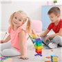 Lot de 48 blocs de construction en bois - Tour vacillante multicolore, empilable - Jeu de société, éducatif, classique - Pour to