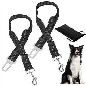 DATEFUN Ceinture Chien Voiture - 2 Pièces Ceinture Securite Chien Voiture avec Absorption des Chocs et Sac de Rangement - Réglab DATEFUN Ceinture Chien Voiture - 2 Pièces Ceinture Securite Chien Voiture avec Absorption des Chocs et Sac de Rangement - Réglab