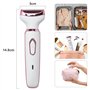 Koeutoze Épilateur Électrique Femme, 4-en-1 Sans Fil Avec Technologie Wet & Dry, Bikini Styler, Accessoire Massage, Tête de Raso