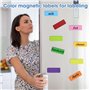 mizikuu 72 Pièces Étiquettes Magnétiques Inscriptibles, 80x30mm Cartes Magnétiques Effaçables Réutilisables Rectangulaire Bande 