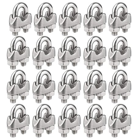 KAHEIGN 20Pcs M5 Clips Pour Câble Métallique