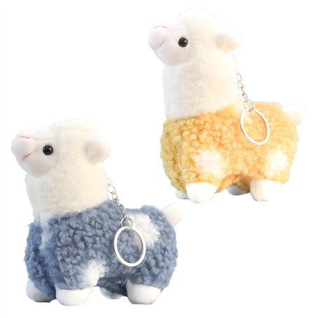 arrderly Lot de 2 porte-clés en peluche alpaga - Mini peluche kawaii - Pour maternelle