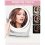 Exyvox Miroir Grossissant Lumineux, 1X/10X Grossissant Miroir Maquillage, éclairage 3 Couleurs Lumière Réglable Miroir Cosmétiqu
