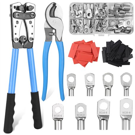 Pince à sertir - Cosses de câble 16 mm² - Pince à cosses de câble 10-1/0 - Cosses de câble 16 mm m² - Pince à sertir 6/10/16/25/