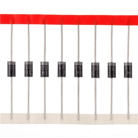BOJACK SR5100 Diodes de redresseur à barrière Schottky 5A 100V DO-27 Diodes axiales de 5 ampères 100 volts (paquet de 20 pièces)