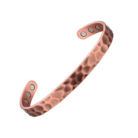 MagEnergy Bracelet pour hommes et femmes, Bracelet magnétique pur martelé, Manchette en cuivre ajustable de 6.8 ». MagEnergy Bracelet pour hommes et femmes