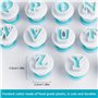 Emporte-pièce lettres et chiffres pour fondant - Alphabet - Décoration de gâteau - Kit d'éjection de tampons pour biscuits, pâte