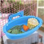Baignoire Oiseaux Cage Bains d'oiseaux Petits Perroquets Suspendue Bathtub Accessoires pour Perruche/Canaris (Bleu)