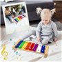 Xylophone Bois Instrument de Musique pour Bebe Enfant Adulte Glockenspiel Avec Maillet en Bois Jouets Musicaux 8 Clés Education