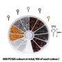 600 Pièces Vis a Oeil Mini Oeillets à Visser Crochets à Visser pour Création de Bijoux Bricolage Artisanat Perles, 6 Couleurs, 8