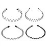 Oderra 4 Pcs Serre Tete Femme, Serre Tete Homme, Bandeaux Ondulés Unisexes, Antidérapant Hoop Band Convient Pour L'extérieur, Le