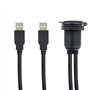Duttek Câble de Montage encastré USB 2.0 mâle vers Femelle, Support de Tableau de Bord, câble de Montage encastré, pour Voiture,