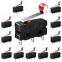 beihuazi® Micro Interrupteur Fin de Course Micro Switch SPDT Snap Action 12pcs 125-250V 5A SPDT 1NO 1NC 3 Broches Levier de Roul