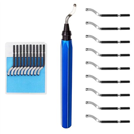 Outil d'ébavurage 10 lames rechanges 130mm stylo ébavurage ebavureur 360 ° ébavurer cuivre plastique aluminium acier Porte-outil