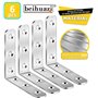 Équerre d'assemblage 6PCS 80 x 80 mm Équerre de Fixation Inox Renforts d'Angle pour la Fixation et la Réparation de Meubles, Ren
