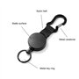 powerruif Porte-Clés Rétractable Avec Mousqueton Porte Clef Extensible Téléscopique En Câble Métallique Badge Enrouleur Rétactab
