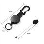 powerruif Porte-Clés Rétractable Avec Mousqueton Porte Clef Extensible Téléscopique En Câble Métallique Badge Enrouleur Rétactab