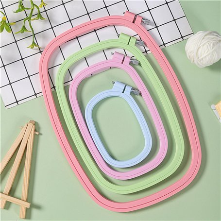 Cerceaux à Broder en Plastique avec 4 Tailles Point De Croix Anneau Cerceau Anneau Anneau de Broderie Carrés Tambour de Broderie