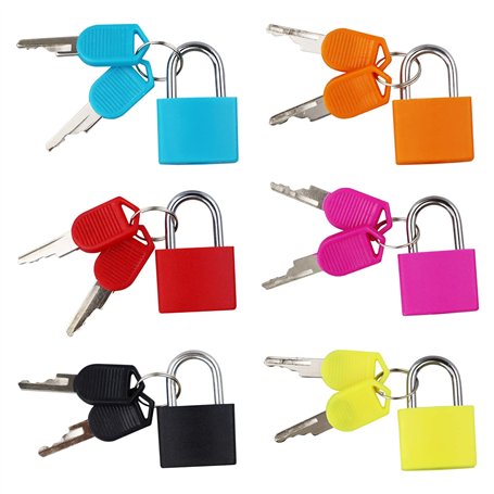 Lot de 6 petits cadenas colorés avec clés