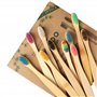 GeekerChip Brosses à Dents en Bambou Pour Enfants,Lot de 10 Brosses à Dents à Poils Souples en Bambou,Poils Doux Naturels,pour l