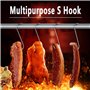 zoerbufan Crochet de Boucher, Lot de 10 Crochets de Cuisine en Acier Inoxydable, Crochet S Multifonctions en Métal, S Crochets p
