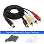 Mcbazel Câble d'adaptateur de télévision composite audio S-AV plaqué or pour Sega Saturn