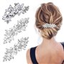 TRKETK 3 Pièces Clips de Cheveux de Mariée Strass