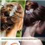 TRKETK 3 Pièces Clips de Cheveux de Mariée Strass, Coiffe de Mariage Pince à Cheveux Argentée Cristal Perle Pinces à Cheveux Cri