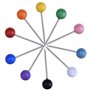 Lot de 500 punaises à tête Ronde en Plastique avec Pointes en Acier, 10 Couleurs (Chaque Couleur 50 pièces)