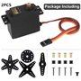 ZHITING 2 Pcs Servo Analogique Engrenage en Servo 20KG Couple À Haute Vitesse Servomoteur Numérique pour Voiture Intelligente Ro