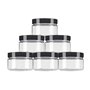 Lot de 6 bocaux vides en plastique transparent à large goulot avec couvercles noirs - 250 ml - Pour maquillage