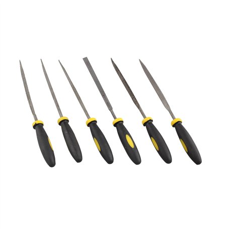 HALJIA Mini assortis à la main Aiguille fichier Bois Râpe avec poignée en caoutchouc Poignées Comprend Plat Warding carré rond t