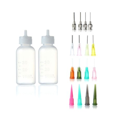 DOHAPPYS Flacon applicateur de colle de précision en plastique avec deux flacons de 28